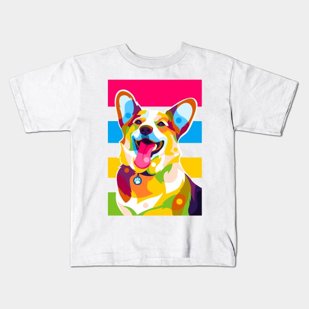 Labrador Dog Portrait Pop Art Colorful Kids T-Shirt by wpaprint